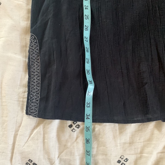 Old Navy black w/ silver embroidery tunic dress blouse L - Picture 5 of 8